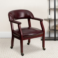 Flash Furniture Oxblood Vinyl Luxurious Conference Chair with Casters B-Z100-OXBLOOD-GG